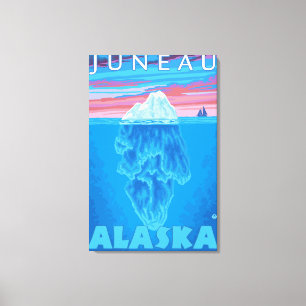 Impressão Em Tela Secção transversal do iceberg - Juneau, Alaska