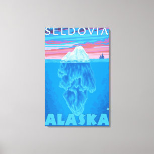 Impressão Em Tela Secção transversal do iceberg - Seldovia, Alaska