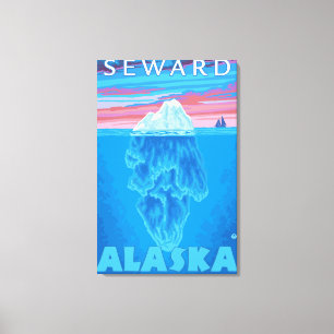 Impressão Em Tela Secção transversal do iceberg - Seward, Alaska