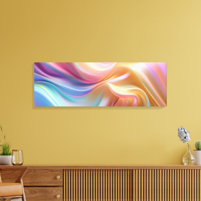 Impressão Em Tela Seda Colorida Pastel (Insitu(Sala de estar))