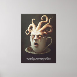Impressão Em Tela Segunda-feira de manhã blues aviso de nível de caf
