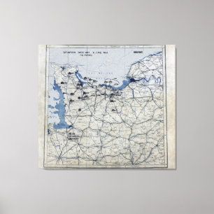 Impressão Em Tela Segunda guerra mundial dia D mapa 6 de junho de