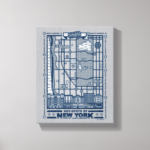 Impressão Em Tela Seinfeld Hot Spots of New York Map