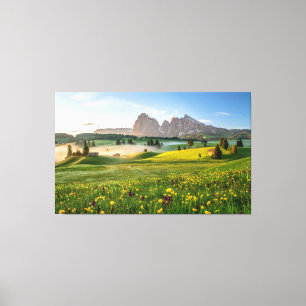 Impressão Em Tela Seiser Alm, cumes da dolomite, Italia