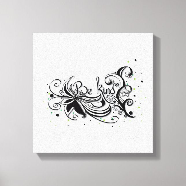 Impressão Em Tela SEJA GENTIL! Citação de caligrafia inspiradora (Frente)