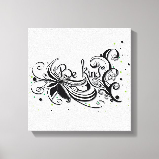Impressão Em Tela SEJA GENTIL! Citação de caligrafia inspiradora (Frente)