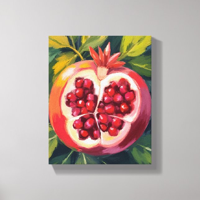 Impressão Em Tela Sementes de romã | Pintura de fruta (Frente)