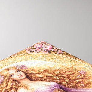 Impressão Em Tela senhora de cabelo dourado fluido com vestido perto