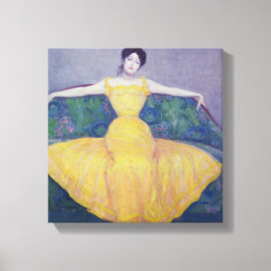 Impressão Em Tela Senhora em um vestido amarelo, 1899