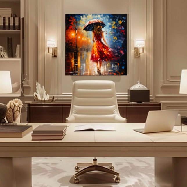 Impressão Em Tela Senhora na Chuva (For Illustration Purposes Only.
Actual Size May Vary.)