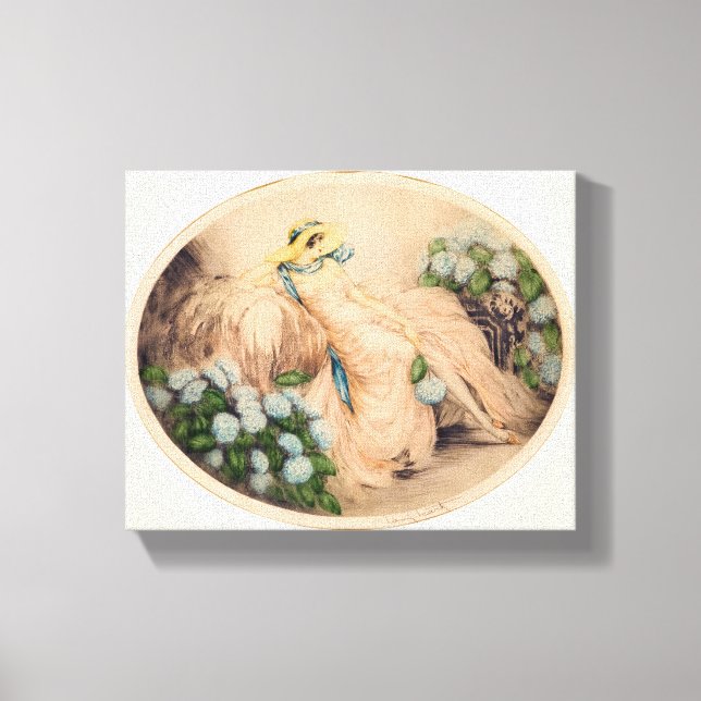 Impressão Em Tela Senhora rosa por Louis Icart (Frente)