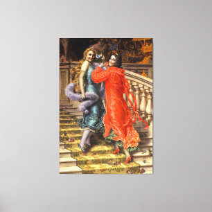 Impressão Em Tela Senhoras Da Vintage Em Cinzas Laranja No Teatro