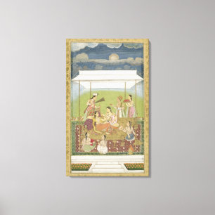 Impressão Em Tela Senhoras que escutam a música em um jardim, da