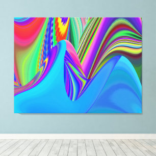 Impressão Em Tela Sentimento de verão, Arte abstrata de arco-íris 3D