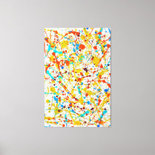 Impressão Em Tela SEPARADOR COLORIDO XX - Pintura de ação - Abstrato