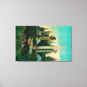 Impressão Em Tela Sepulturas e Totems indianos em Alaska StateState