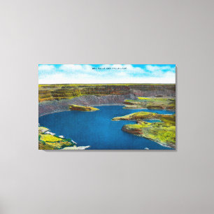 Impressão Em Tela Seque quedas e caia lago, represa grande de Coulee