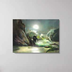 Impressão Em Tela Sereia da fantasia do mar