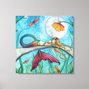 Impressão Em Tela Sereia Down by the Pond Arte de Molly Harrison