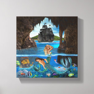 Impressão Em Tela SEREIAS DA Caverna PIRATA
