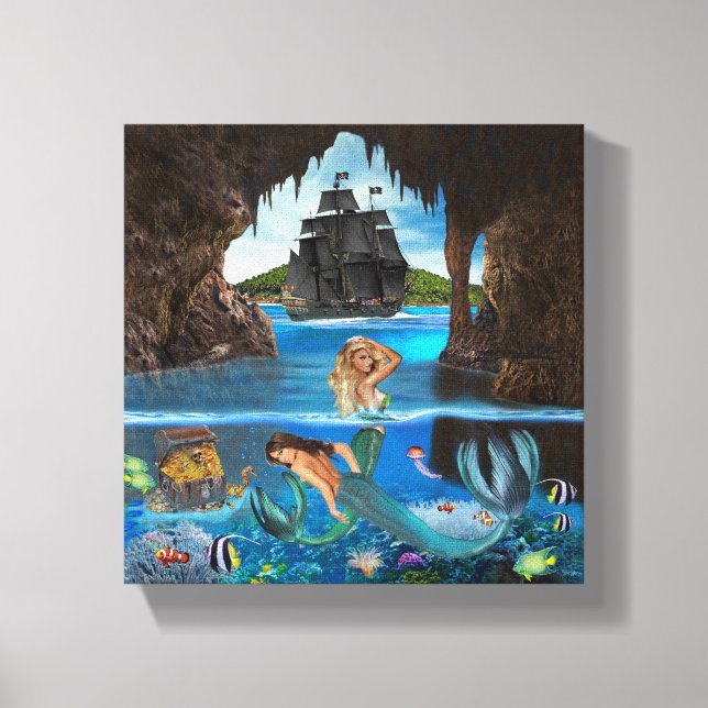 Impressão Em Tela SEREIAS DA Caverna PIRATA (Frente)