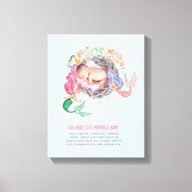 Impressão Em Tela Sereias FOTO Nova Parede de Bebês (Frente)