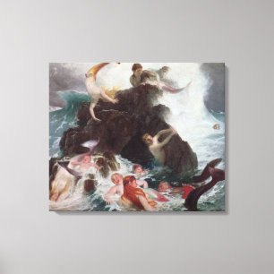 Impressão Em Tela Sereias no jogo, 1886 (óleo em canvas)