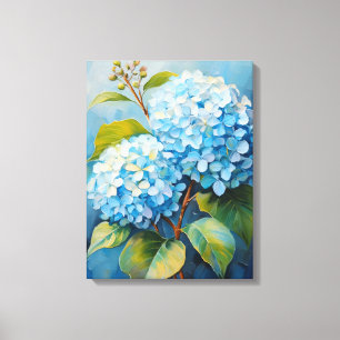 Impressão Em Tela Serenata em Azul: Harmonia de Hortênsias