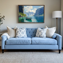 Impressão Em Tela Serene Fjord com Pulfiações de Torção