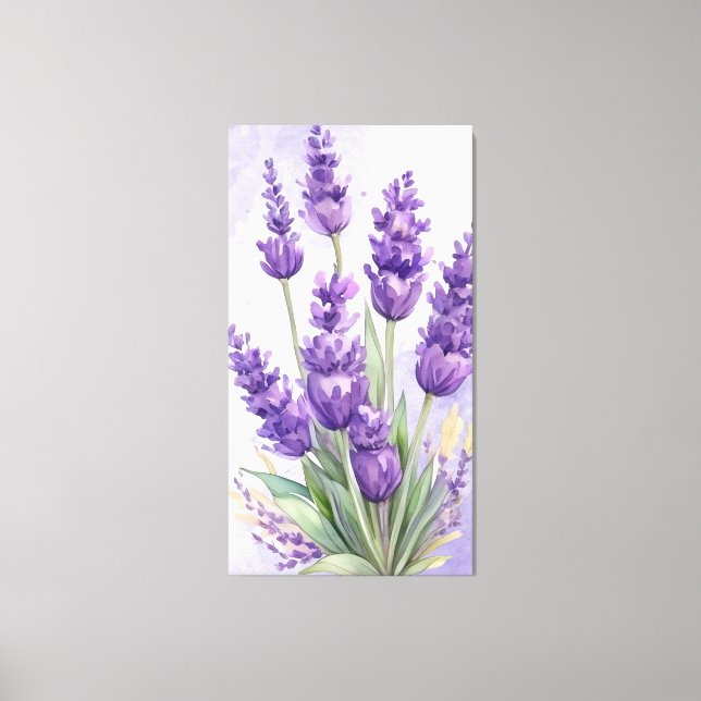 Impressão Em Tela "Serene Lavender" - Minimalist Botanical Wall Art  (Frente)