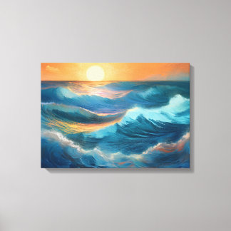 Impressão Em Tela Serene Ocean Waves no nascer do sol