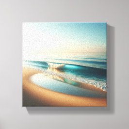 Impressão Em Tela Serene Turquoise Wave Rolling on Golden Sand 