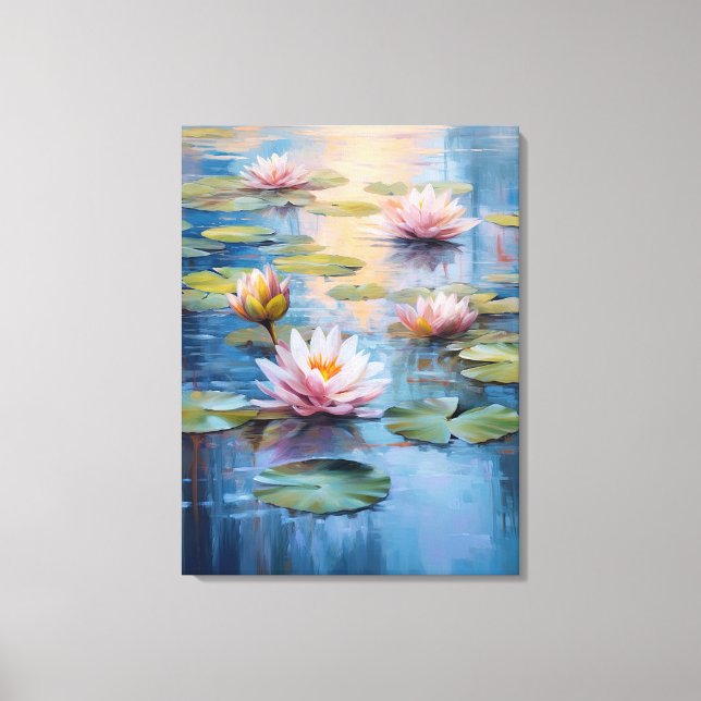 Impressão Em Tela Serene Water Lily Pond Fine Art (Frente)