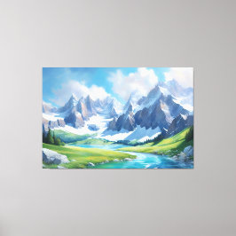 Impressão Em Tela Serenidade das montanhas natureza pacífica