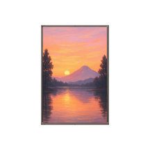 Serenidade do Pôr do Sol Sobre o Lago da Montanha