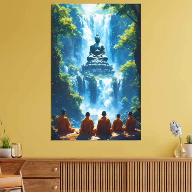 Impressão Em Tela Serenidade dos Cinco Monges (Insitu(Sala de estar))