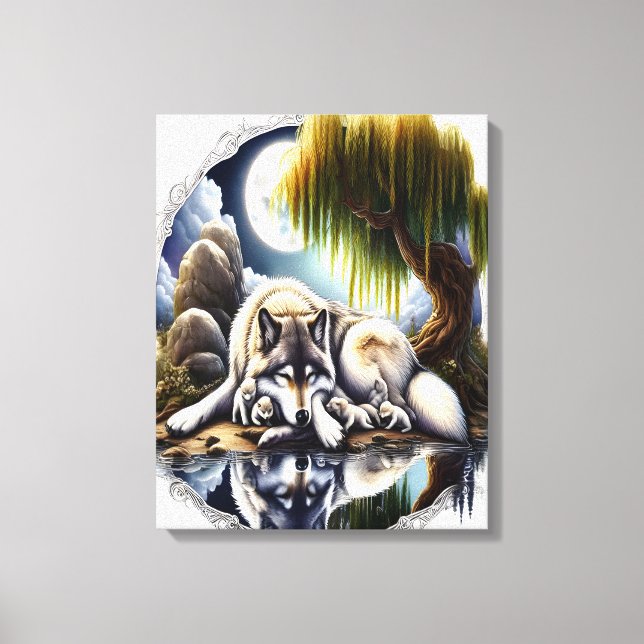 Impressão Em Tela Serenidade Ligada A Lobo Desmoronante 16x20 (Frente)