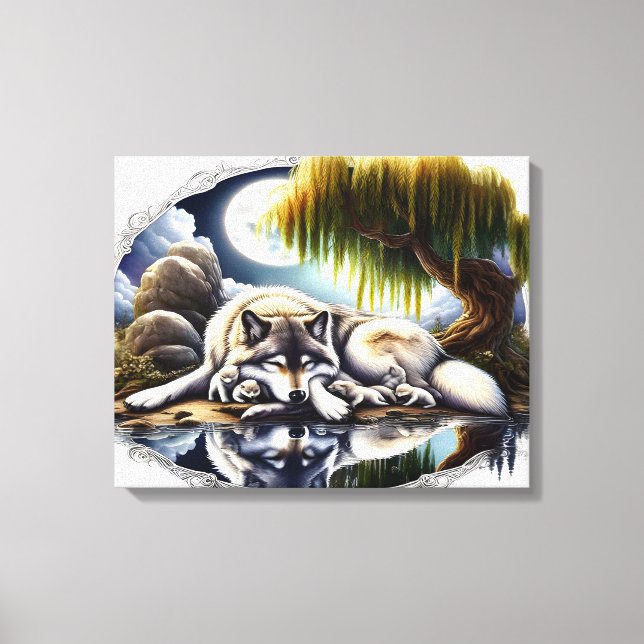 Impressão Em Tela Serenidade Ligada A Lobo Desmoronante 20x16 (Frente)