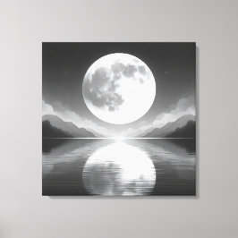 Impressão Em Tela Serenidade lunar: Águas Noturnas Majestosas
