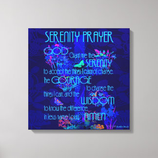 Impressão Em Tela Serenity Prayer em Azul