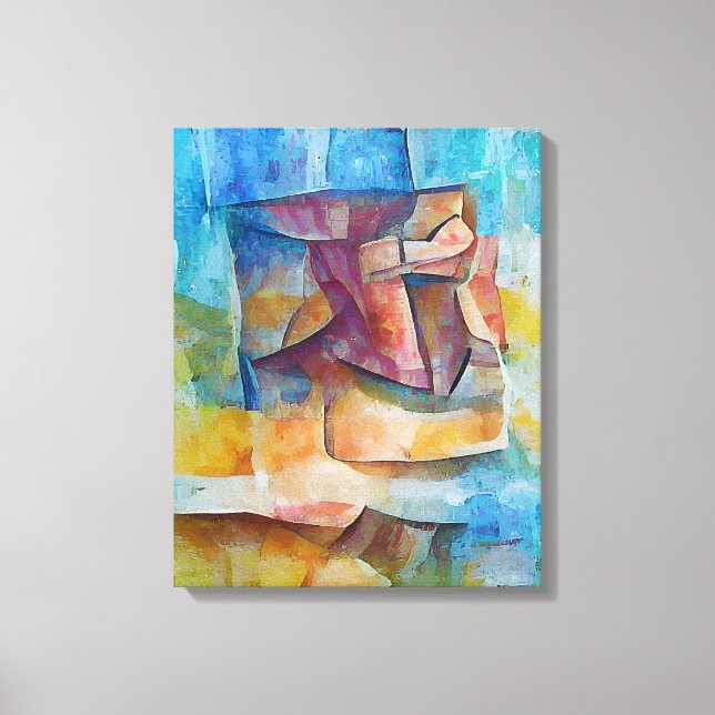 Impressão Em Tela Série abstrato Cubismo - Dois (Frente)