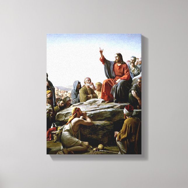 Impressão Em Tela Sermão na pintura do Monte - Carl Bloch (Frente)