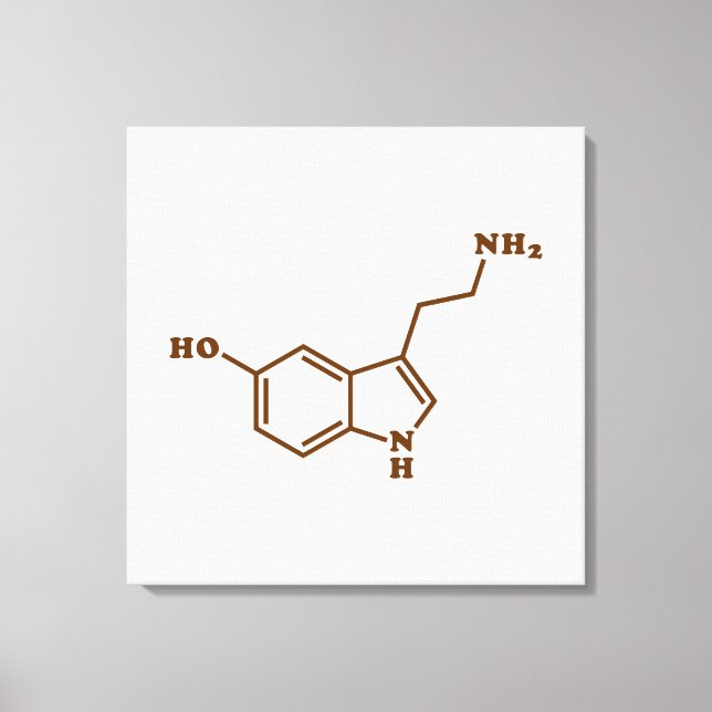 Impressão Em Tela Serotonina Fórmula Química Molecular (Frente)