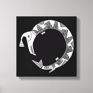 Impressão Em Tela Serpente de água, Design de bateria Mimbres