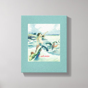 Impressão Em Tela Serpente de Serpente de Sereia Marinha Thunder_Cov