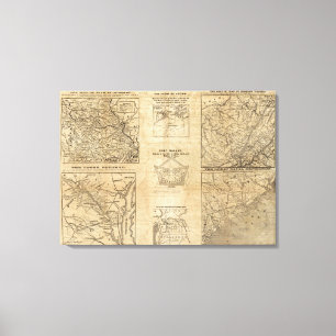 Impressão Em Tela Sete mapas de New York Herald