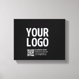 Impressão Em Tela Seu logotipo com código QR e texto editáveis