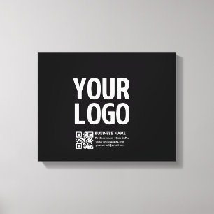 Impressão Em Tela Seu logotipo com código QR e texto editáveis