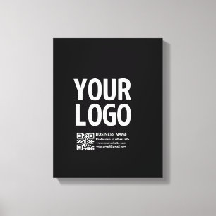 Impressão Em Tela Seu logotipo com código QR e texto editáveis