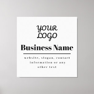 Impressão Em Tela Seu Logotipo Retro-Moderno Branco & Preto